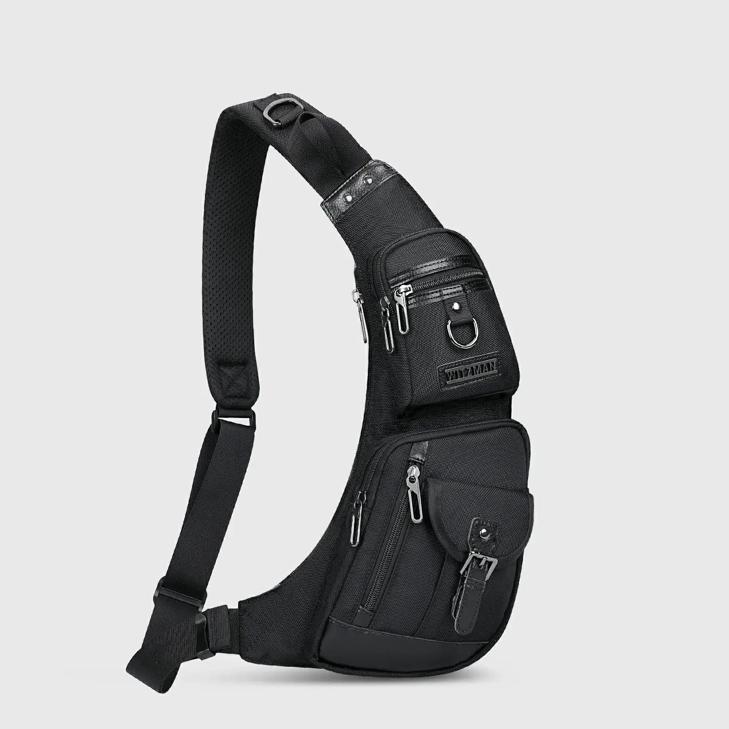Black WITZMAN B702 nylon sling bag product view