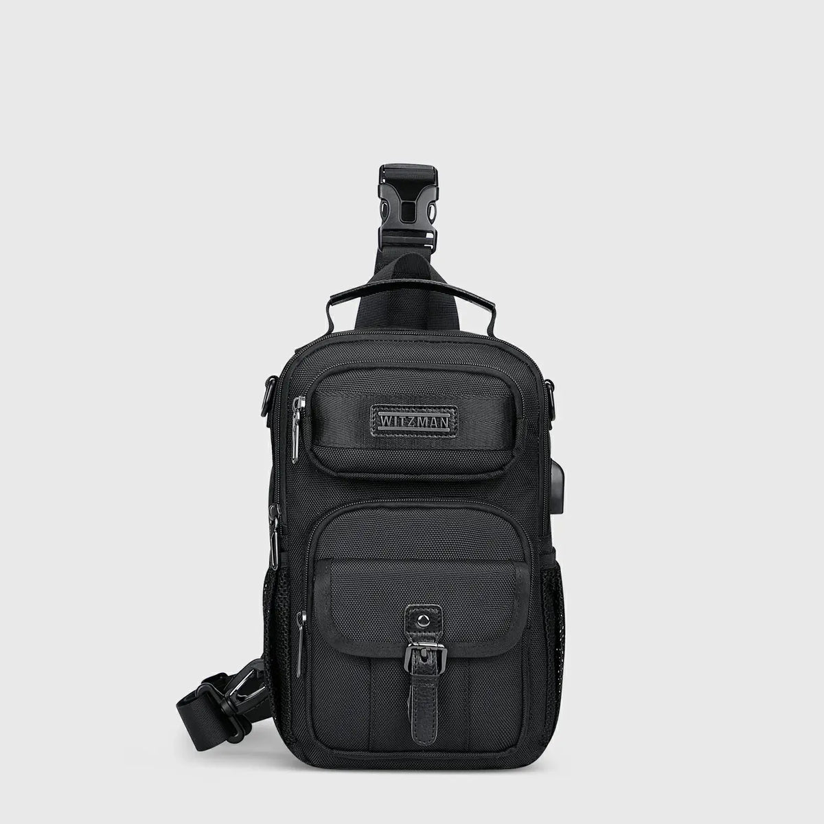 Lightweight Convertible Travel Sling Bag Backpack witzman black bag daily bag for men