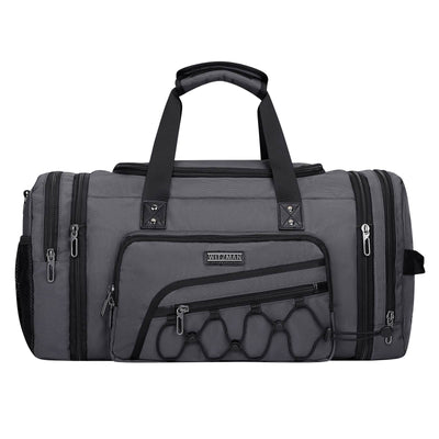 B695 WITZMAN Duffle Bag for Men Nylon Large Weekender Bag with Shoe Compartment #color_grey