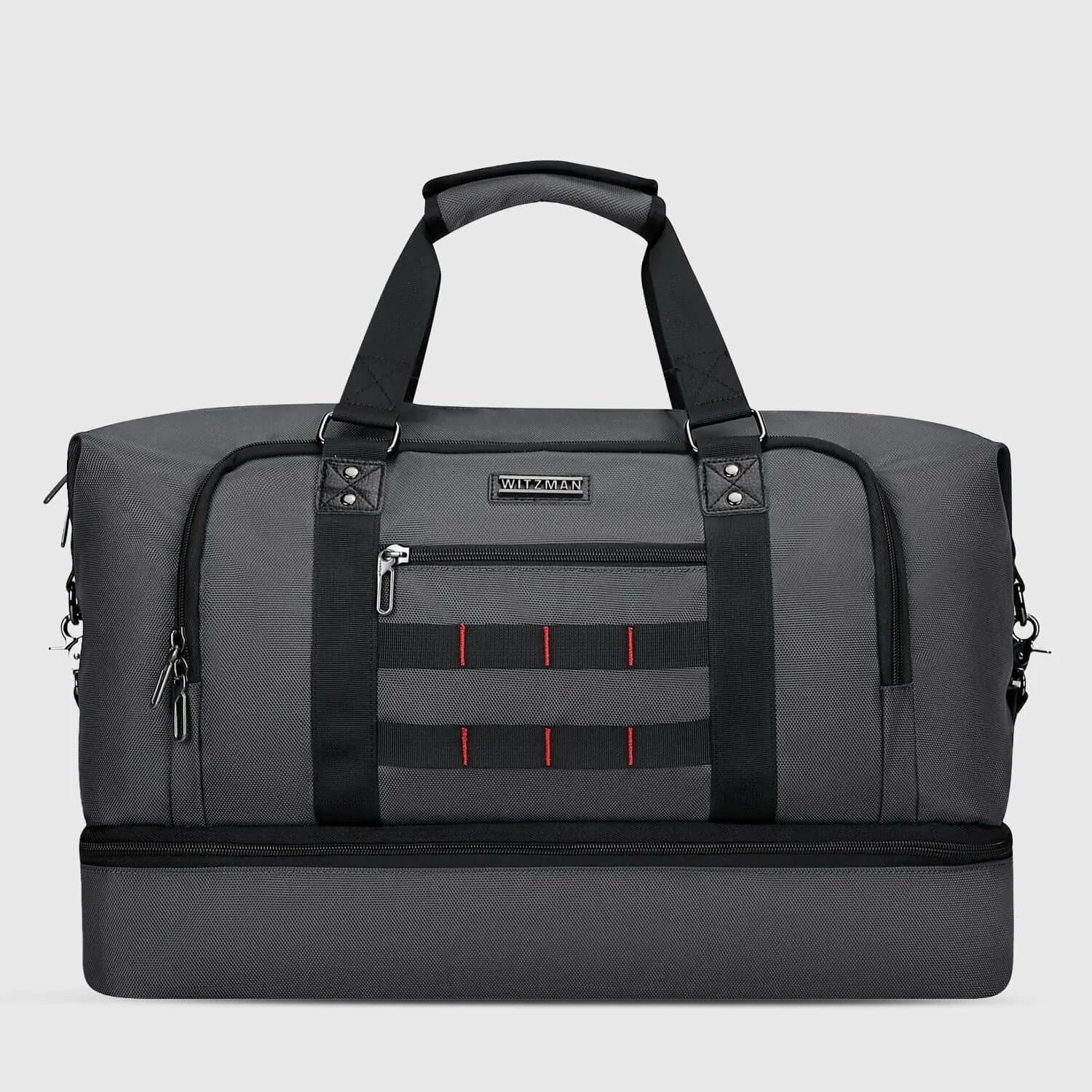 WITZMAN Travel Duffle Bags for Men Weekender Bags With Toiletry Bag Sets Silvery Grey