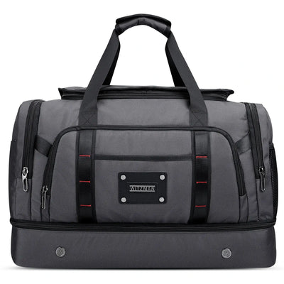 WITZMAN B720 men’s large nylon duffel bag with double-layer shoe compartment - sliver grey bag