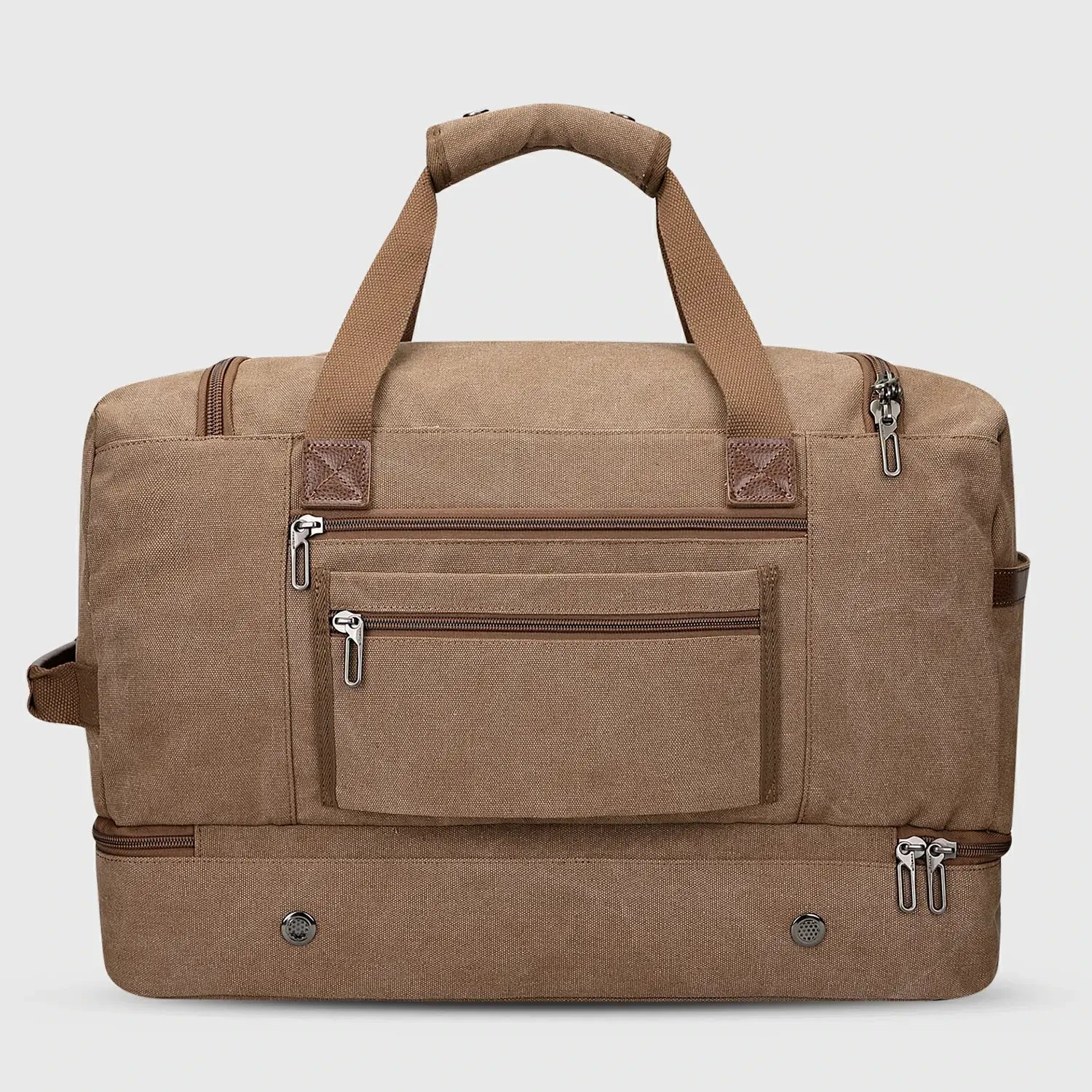 WITZMAN 60L Canvas Weekender Duffel Bag Set with Shoe Compartment Army Green