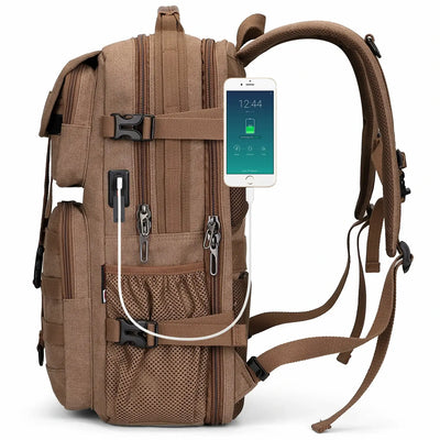 Zaino da Viaggio in Tela da Uomo TSA Vintage Bagaglio a Mano A8012