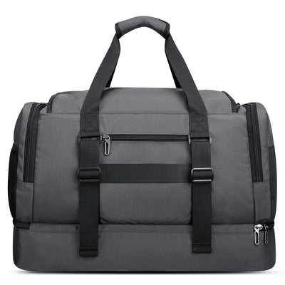 WITZMAN B720 men’s large nylon duffel bag with double-layer shoe compartment - sliver grey bag