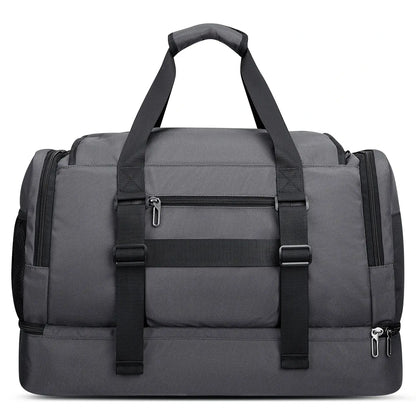 WITZMAN B720 men’s large nylon duffel bag with double-layer shoe compartment - sliver grey bag