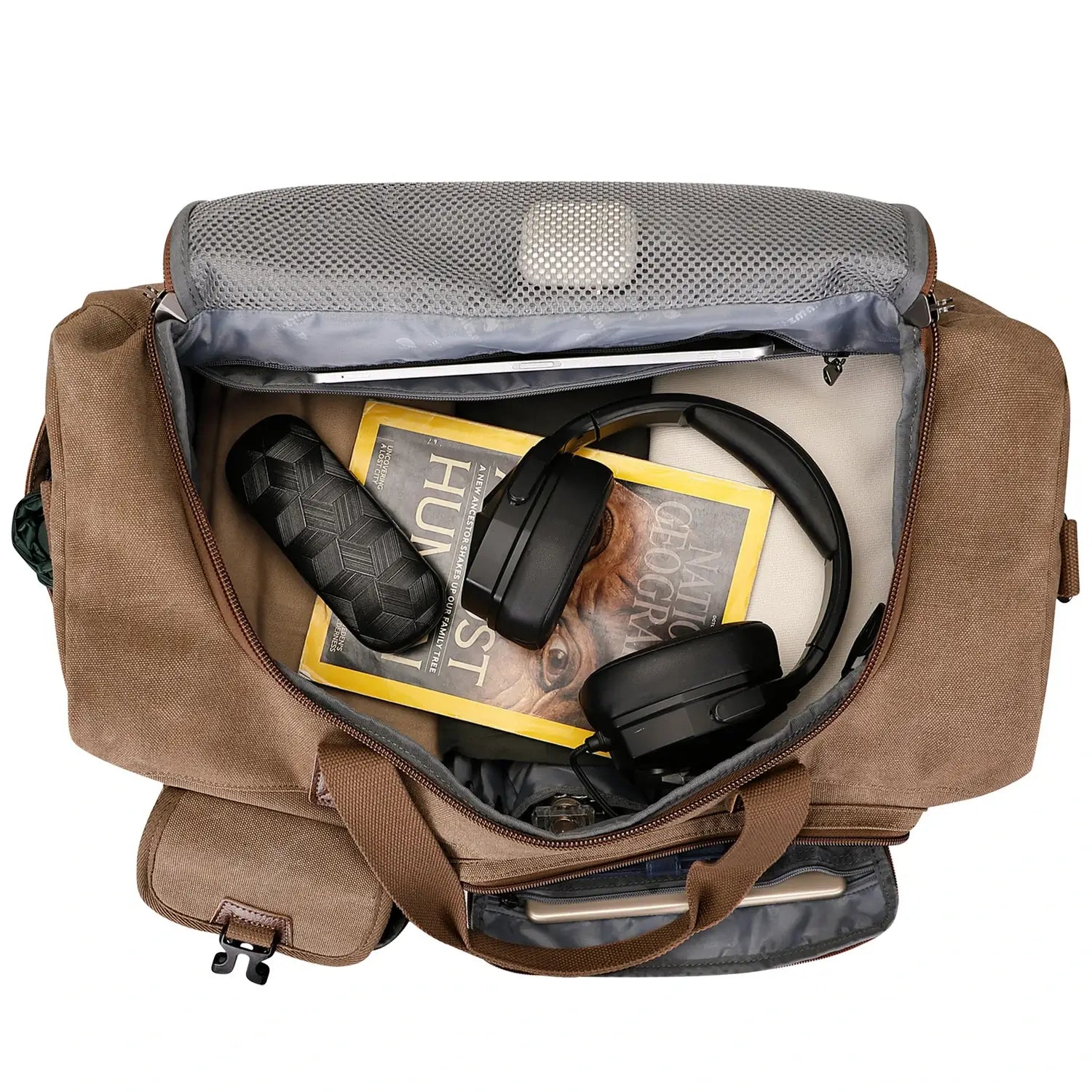 Classic Vintage Canvas Duffel Bag with Toiletry Set A8010-2