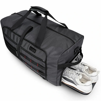Foldable Duffel Bag for Travel 65L Lightweight Packable slivery grey nylon bag