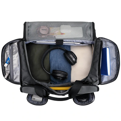 Bolsa de Viaje de Doble Capa Diseño Moderno de Dos Niveles con Compartimento Inferior para Zapatos B723