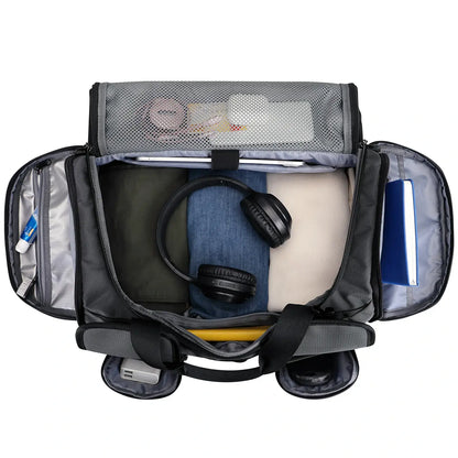 Double-Layer Duffel Bag Modern Split-Level Design with Bottom Shoe Compartment B723
