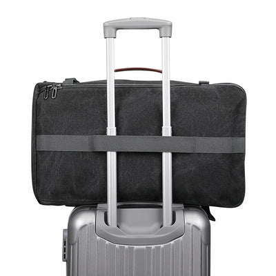 vintage canvas travel backpack for men carry on bag #color_black