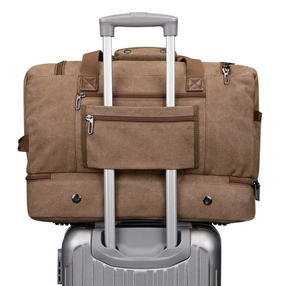 Classic Vintage Canvas Duffel Bag with Toiletry Set A8010-2