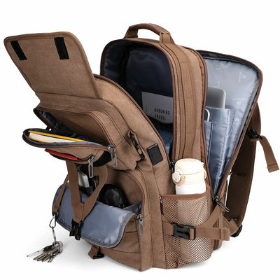 Zaino da Viaggio in Tela da Uomo TSA Vintage Bagaglio a Mano A8012