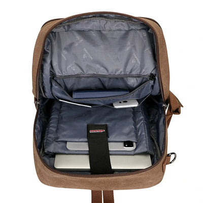 Black Canvas Travel Backpacks a6617-3 #color_brown