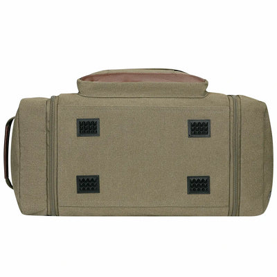 witzman Mens Fashion Large GREEN Canvas Travel Duffle Bags best carry-on bag for international travel #color_green