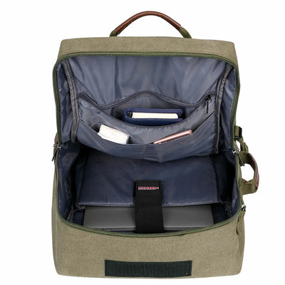 Travel Luggage Canvas Backpack for Men 22.5 inch green Rucksack