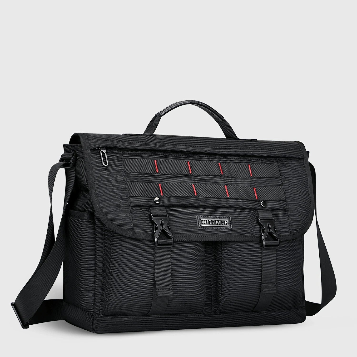 Messenger Bag Crossbody Large Lightweight Satchel Bag, front exterior and compact shape