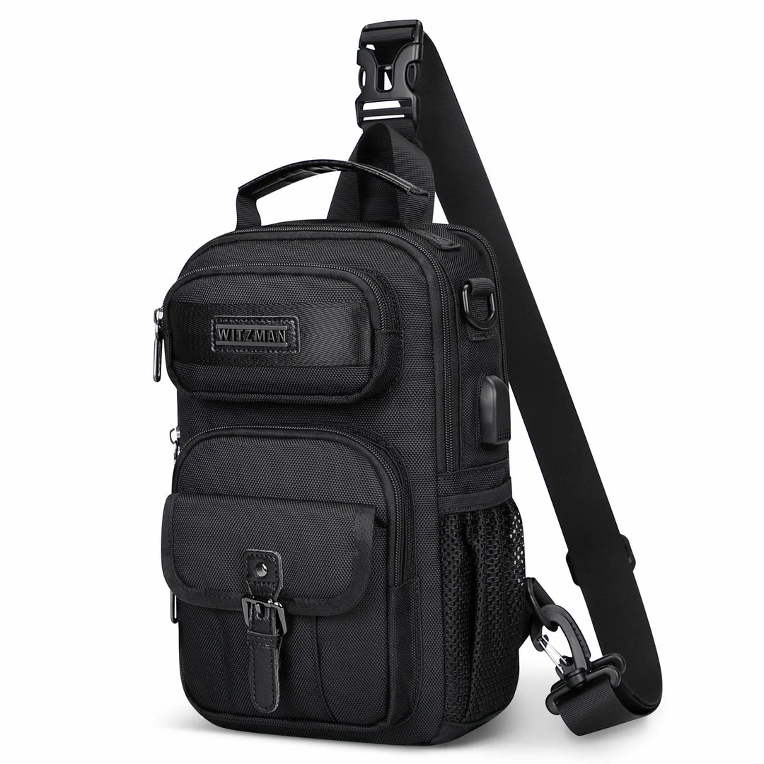 Sling Bag with USB Charging Port Lightweight Crossbody Backpack Anti Theft Travel Daypack WITZMAN