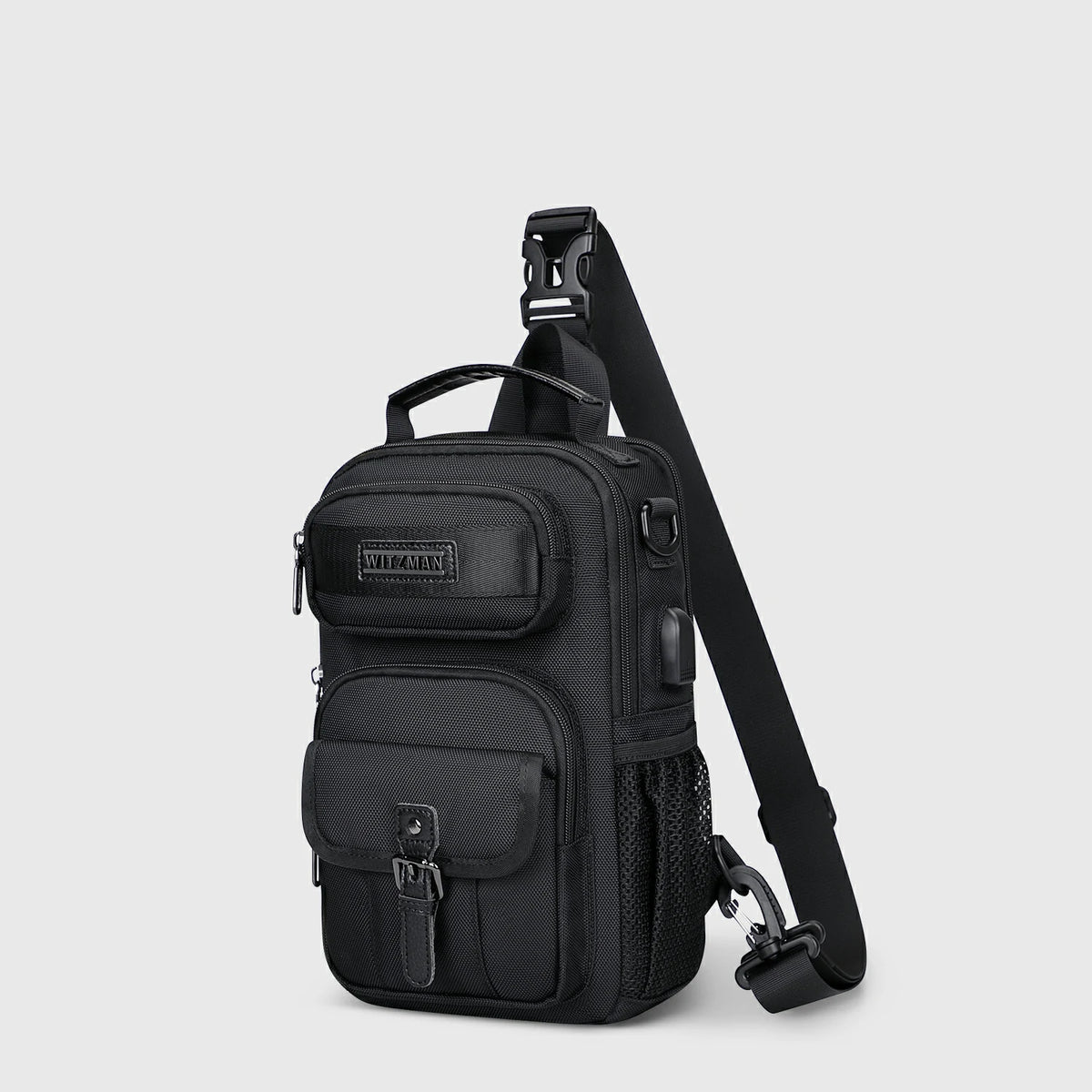 Lightweight Convertible Travel Sling Bag Backpack witzman black bag daily bag