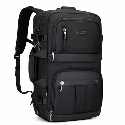 Black Nylon Travel Backpack for Men B683