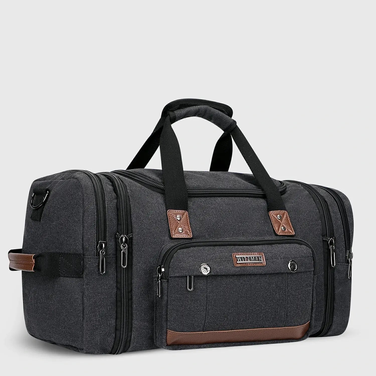 witzman black Mens Fashion Large Canvas Travel Duffle Bags best carry-on bag for international travel