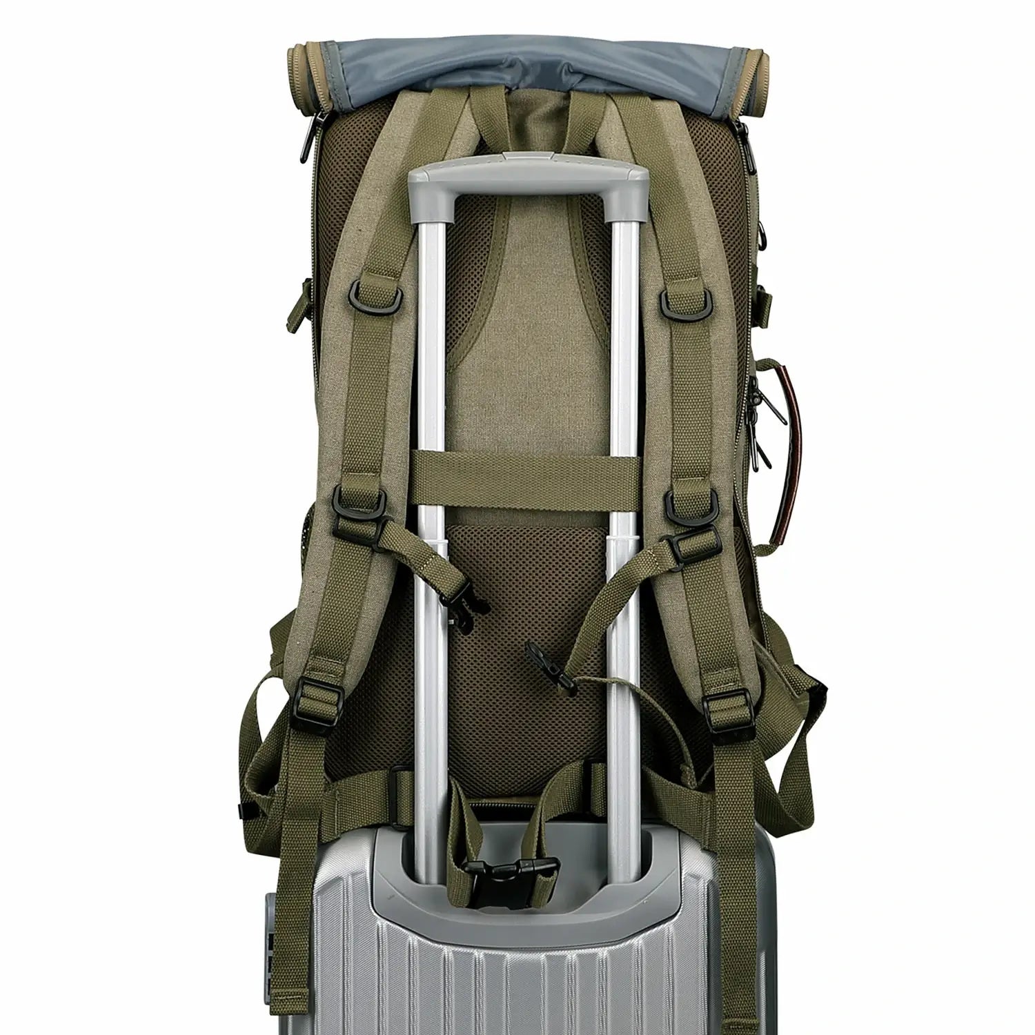 Convertible 40L travel backpack with USB port and 18+ compartments, fits 17 inch laptop, ideal for men and women a8013 best amry green backpack with suitcase