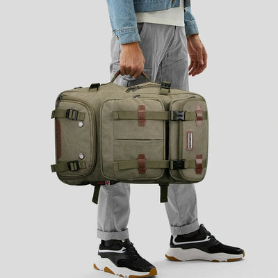 Convertible 40L travel backpack with USB port and 18+ compartments, fits 17 inch laptop, ideal for men and women a8013 best amry green large tote backpack for men