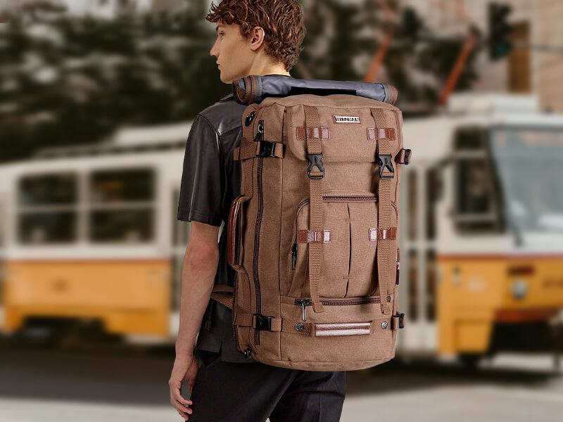 Vintage Canvas Travel Backpacks Men Casual Laptop Backpack WITZMAN