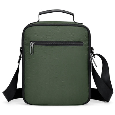 WITZMAN B708 men’s lightweight nylon crossbody bag with front MOLLE webbing - green messenger bag