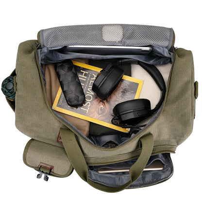 Classic Vintage Canvas Duffel Bag with Toiletry Set A8010-2
