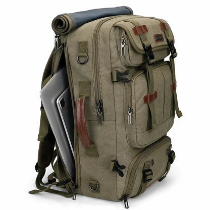 Convertible 40L travel backpack with USB port and 18+ compartments, fits 17 inch laptop, ideal for men and women a8013 best amry green large backpack laptop compartment