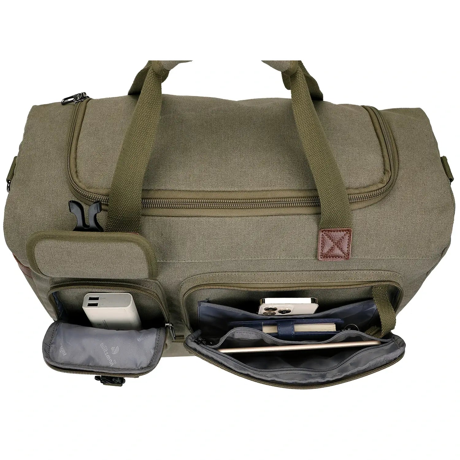 Classic Vintage Canvas Duffel Bag with Toiletry Set A8010-2