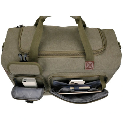 Classic Vintage Canvas Duffel Bag with Toiletry Set A8010-2