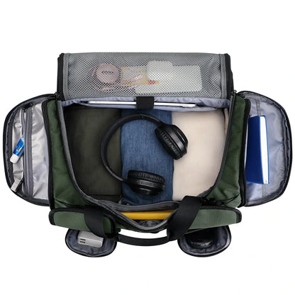 Double-Layer Duffel Bag Modern Split-Level Design with Bottom Shoe Compartment B723