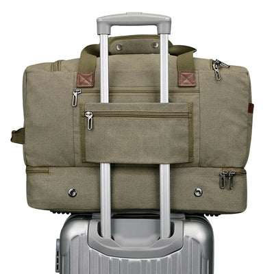 Classic Vintage Canvas Duffel Bag with Toiletry Set A8010-2