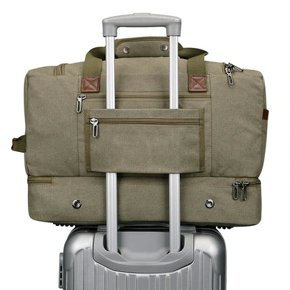 Classic Vintage Canvas Duffel Bag with Toiletry Set A8010-2