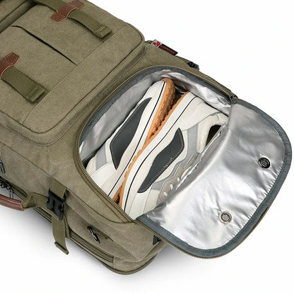 Convertible 40L travel backpack with USB port and 18+ compartments, fits 17 inch laptop, ideal for men and women a8013 best backpack with shoe compartment