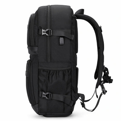 Black Nylon Travel Backpack for Men B683