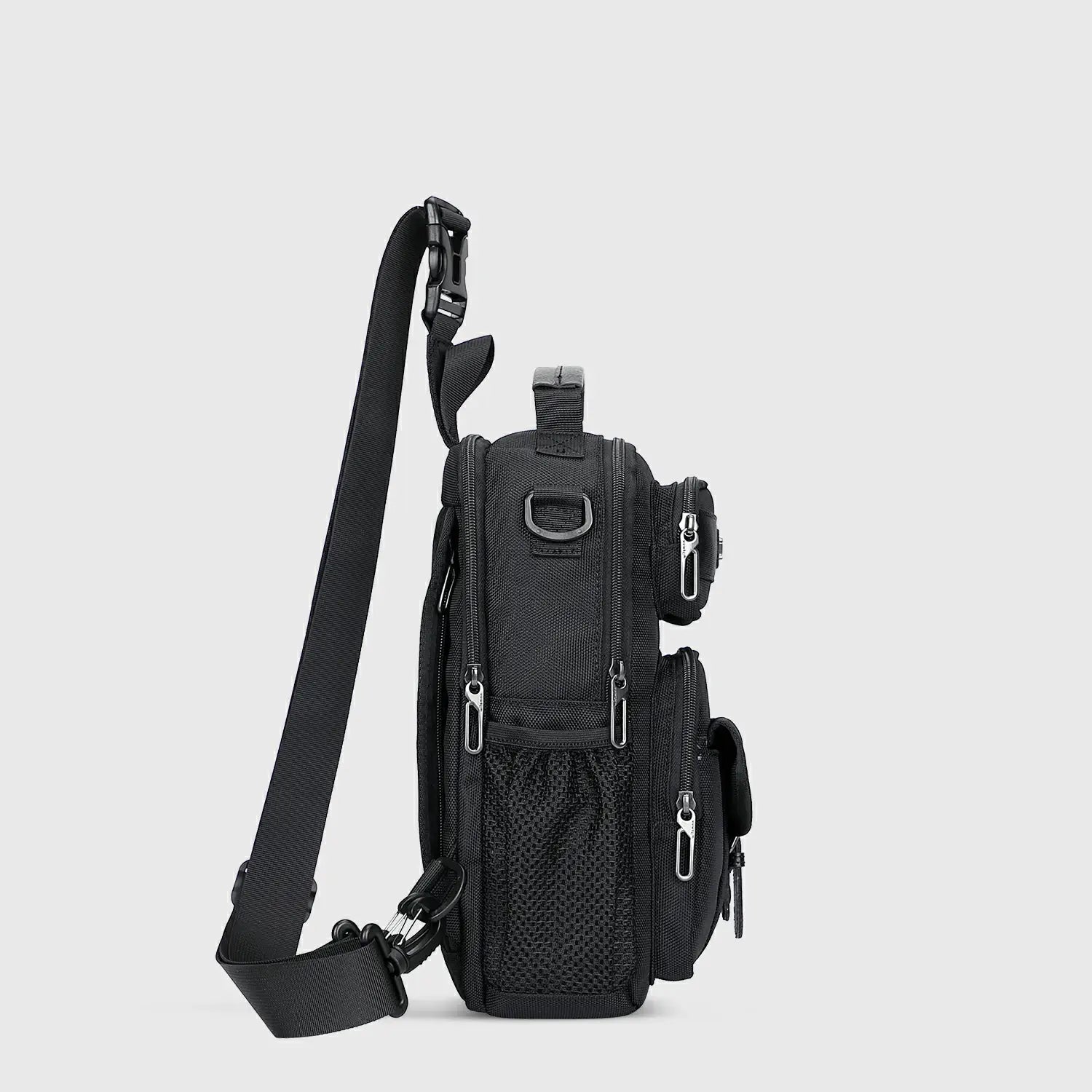 Lightweight Convertible Travel Sling Bag Backpack, side profile and slim size