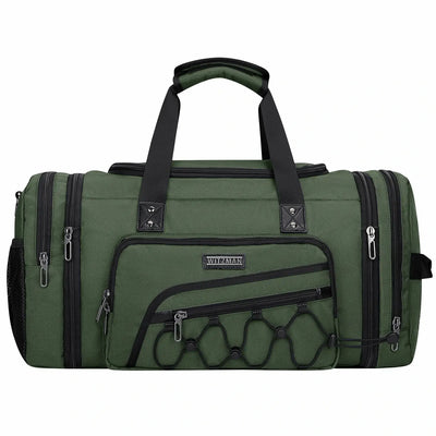 B695 WITZMAN Duffle Bag for Men Nylon Large Weekender Bag with Shoe Compartment #color_green