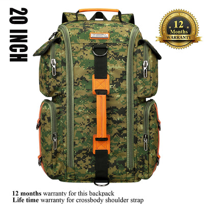 Camo Green Nylon Travel Backpack