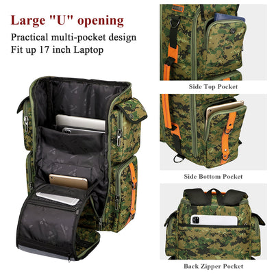Camo Green Nylon Backpack