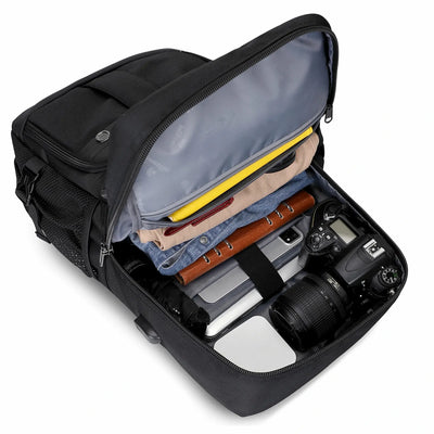 Black Nylon Travel Backpack for Men B683