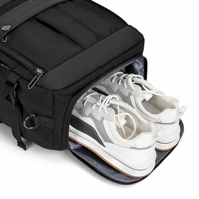 Black Nylon Travel Backpack for Men B683