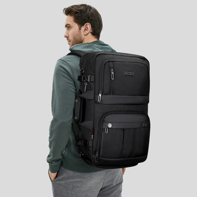 Black Nylon Travel Backpack for Men B683