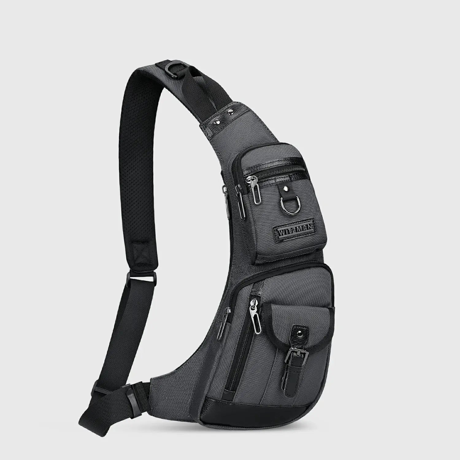 Silvery Grey WITZMAN B702 nylon sling bag product view