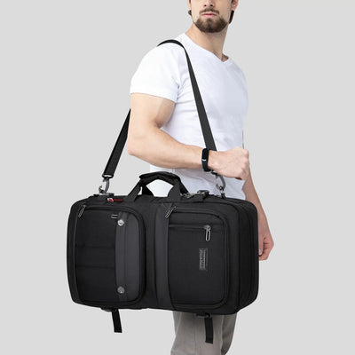 Black Nylon Travel Backpack for Men B683