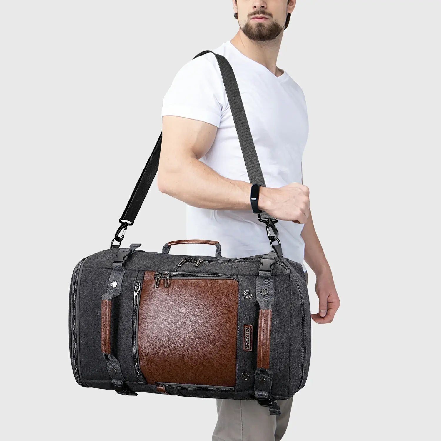 Travel Luggage Canvas Backpack for Men 22.5 Inch, interior organizer pockets