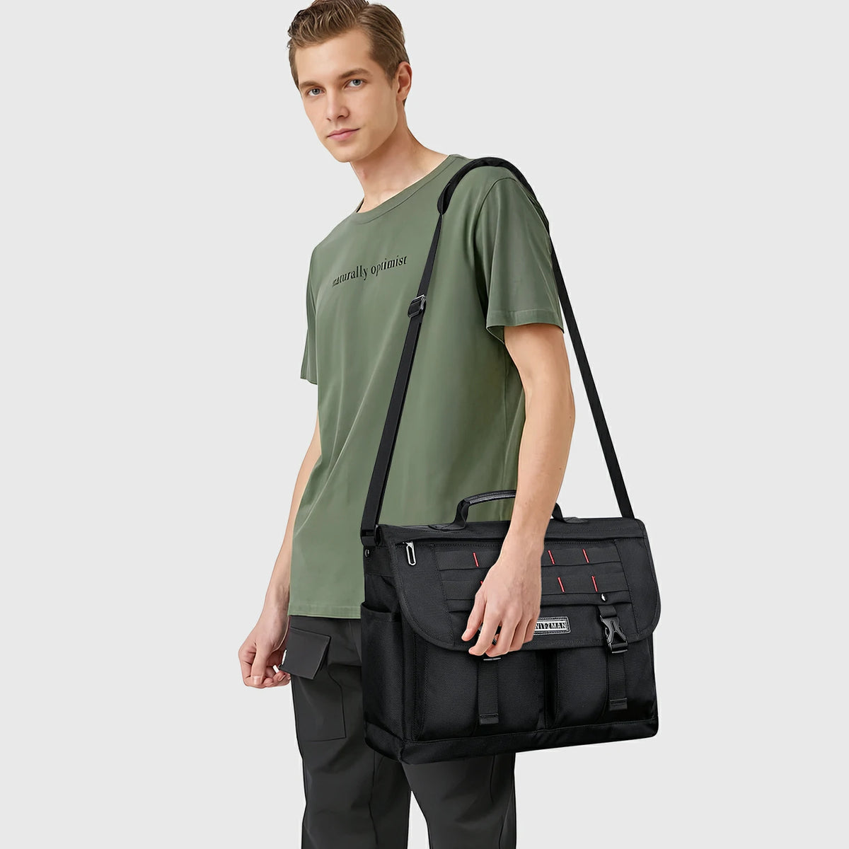 Messenger Bag Crossbody Large Lightweight Satchel Bag, internal organizer pockets
