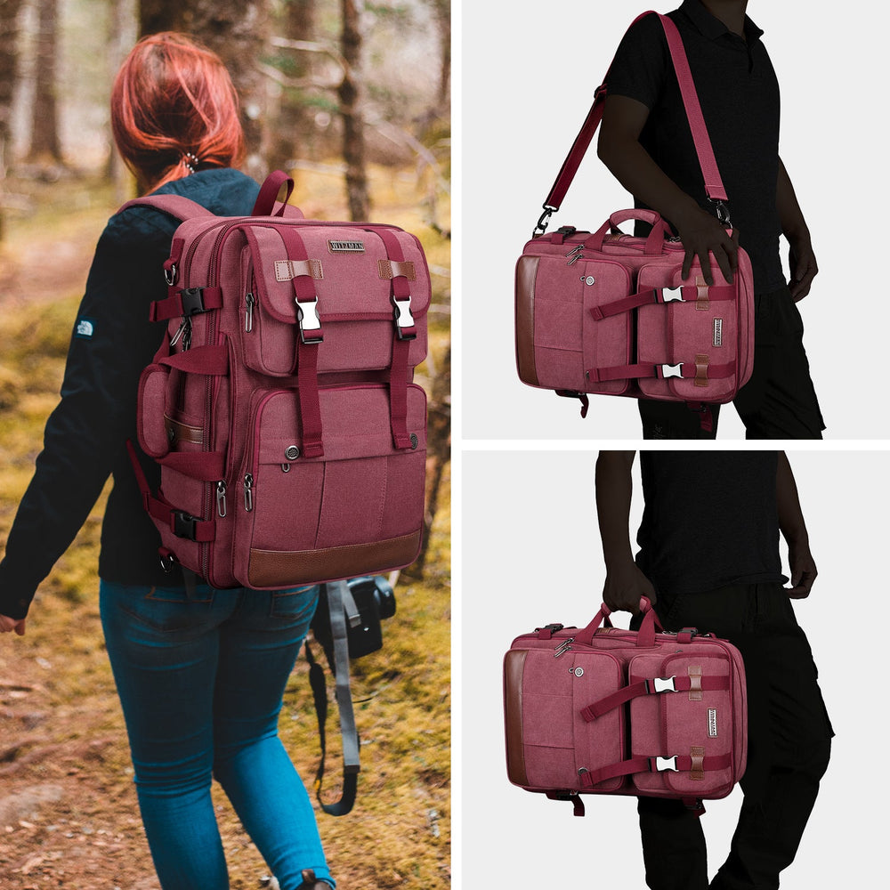 Travel Backpacks for Women Large Canvas Red Backpack | WITZMAN