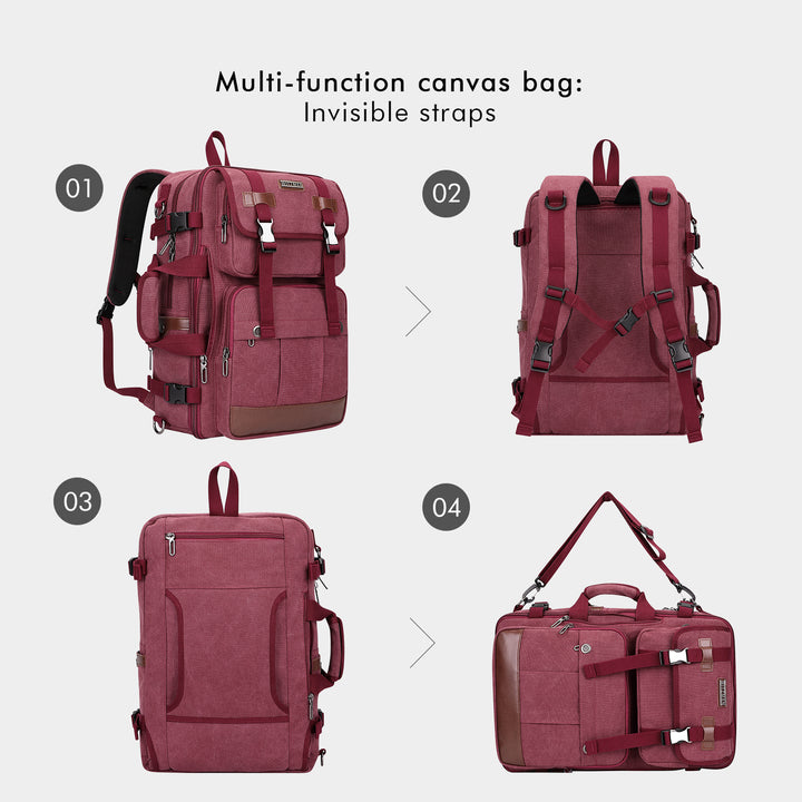 #Color_Red Canvas Travel Backpacks